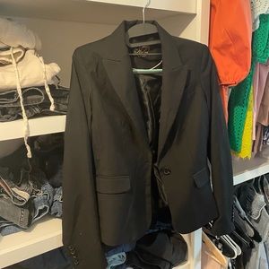 WOMENS MANGO BLAZER SIZE 34 EUR BLACK SUIT JACKET FORMAL WORK MNG FOR MANGO